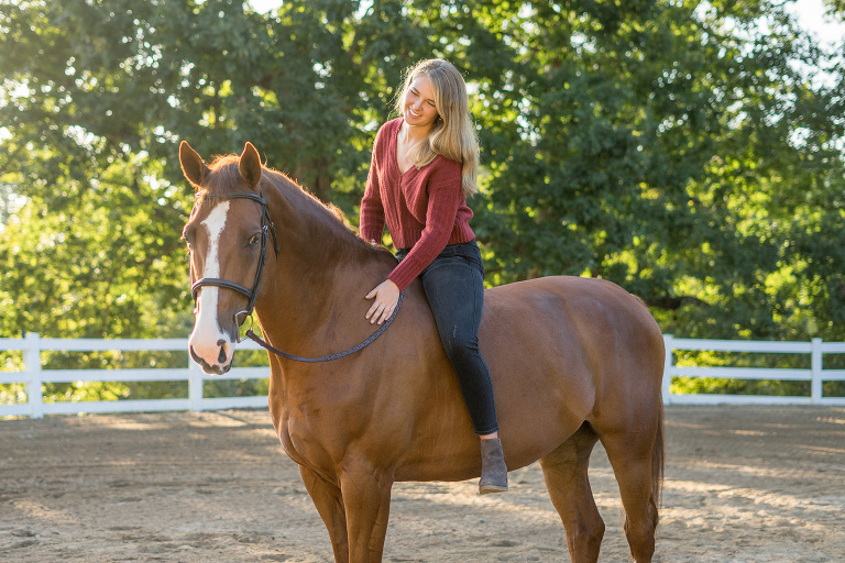 Sweet Fresno Photography, Georgia equestrian photographer, for high school senior portraits of a girl and her horse.