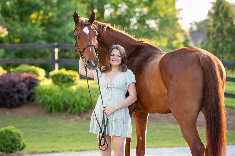 Sweet Fresno Photography, Atlanta equestrian photographer, for high school senior portraits of a girl and her horse.