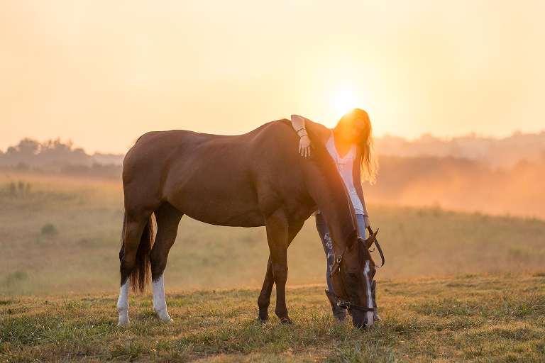 Horse and rider photoshoot at sunrise in Atlanta, Georgia by Sweet Fresno Equestrian Photography